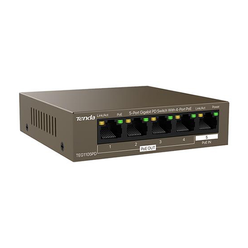 SWITCH TENDA 5P 10/100/1000 PD 4P PoE