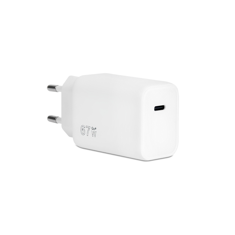 VULTECH CC-167PDCUGWH – CARICATORE ADATTATORE UNIVERSALE 1 PORTA TYPE-C PD67 QC 3.0 GAN 67W PPS BIANCO DIMENSIONI COMPATTE