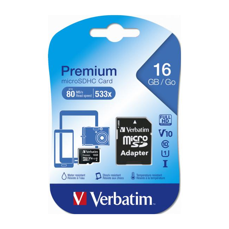 VERBATIM MICRO-SD 16GB CLASSE 10 (44082) - immagine 2