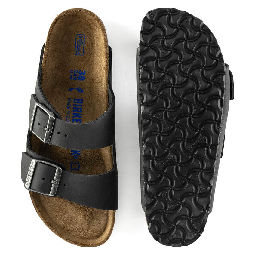 BIRKENSTOCK CIABATTA ARIZONA SOFT 752483 NERO NARROW FIT - immagine 3