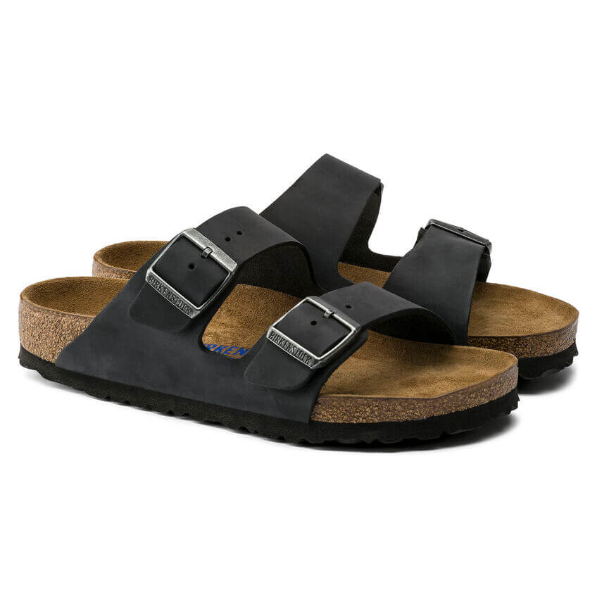 BIRKENSTOCK CIABATTA ARIZONA SOFT 752483 NERO NARROW FIT - immagine 2