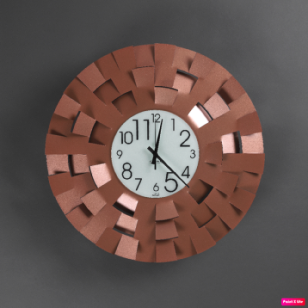 CEART Orologio Sfaccettato Tondo Rame metallizzato