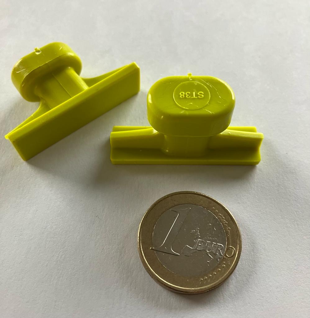 2 Ventose Verdi Rettangolari Lisce Strette 9 x 38 mm