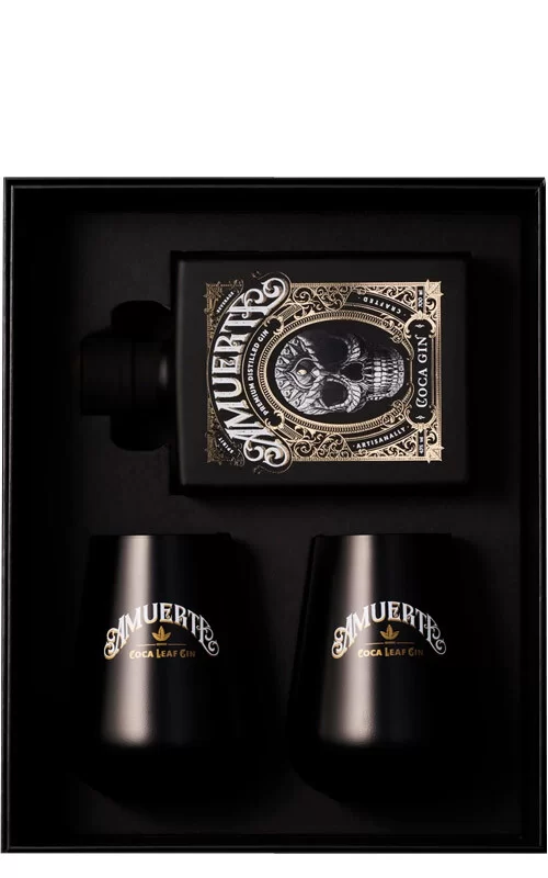 GIN AMUERTE BLACK GIFT BOX CON 2 BICCHIERI