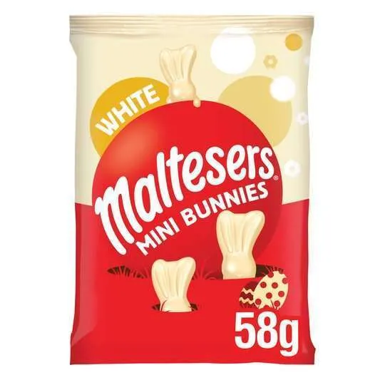 Malteser White Mini Bunnies, coniglietti di cioccolato bianco 58g