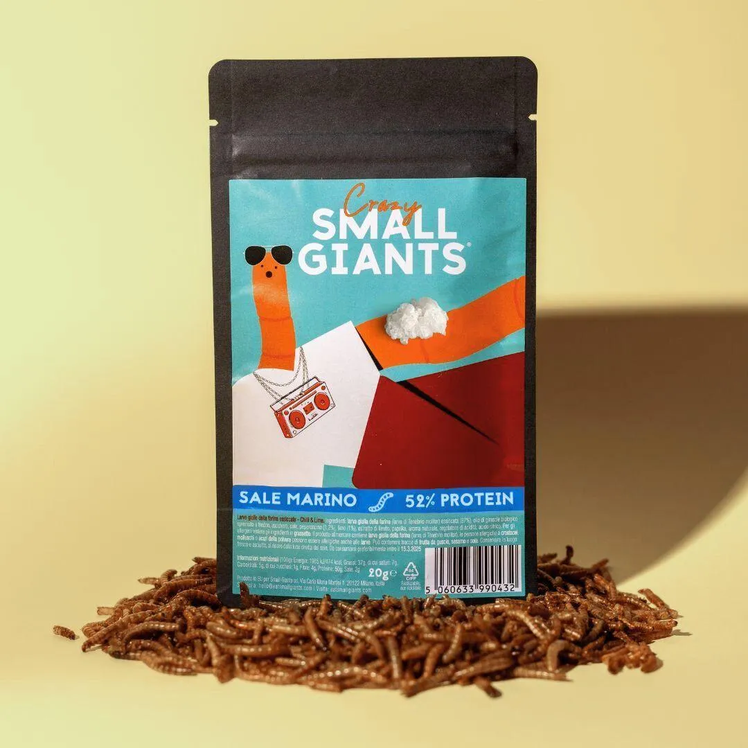 Small Giants, larve VERE aromatizzate sale marino 20g