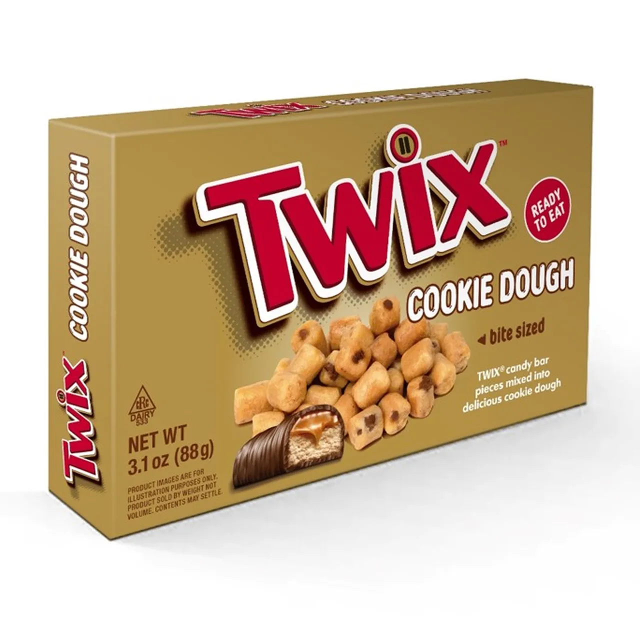 Twix Cookie Dough Bites, impasto per biscotti a pezzi pronto da mangiare 88g